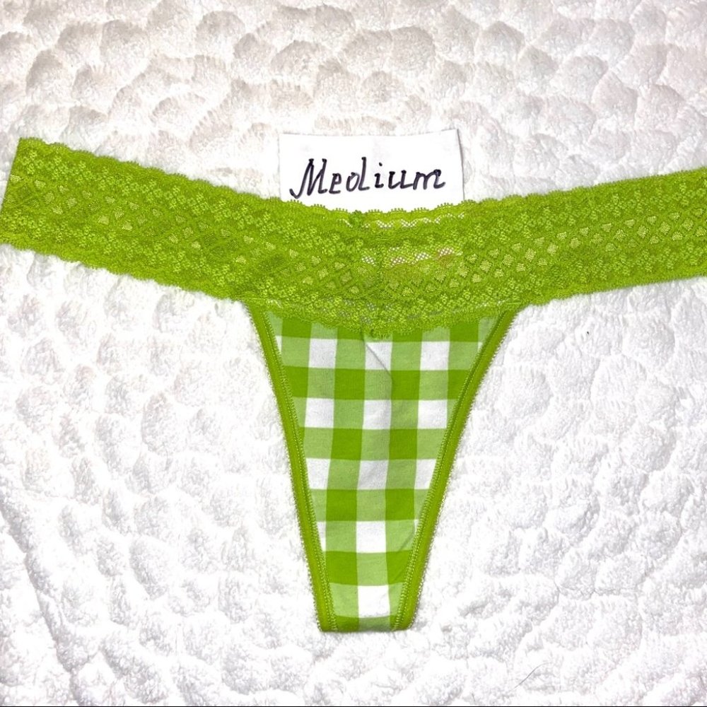 Panty‎ Lace Trim Thong Cotton Victoria’s Secret